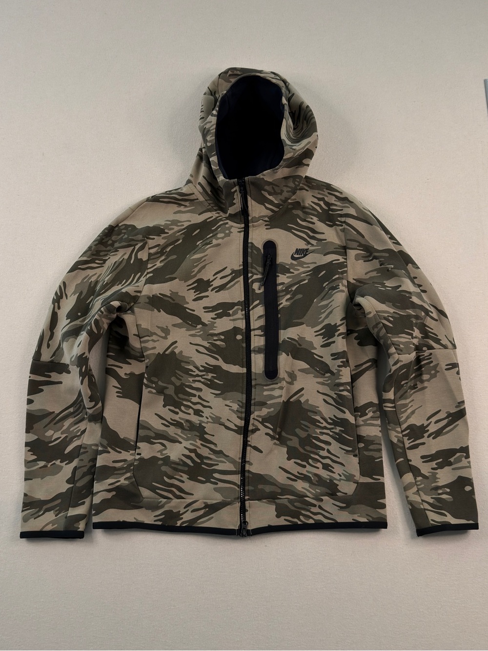 Nike Tiger Camo Full Zip Hoodie Jacket Olive Green Techwear Medium